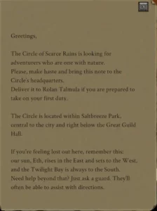 Newbie Druid Note