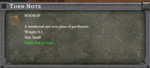 Torn Note Item